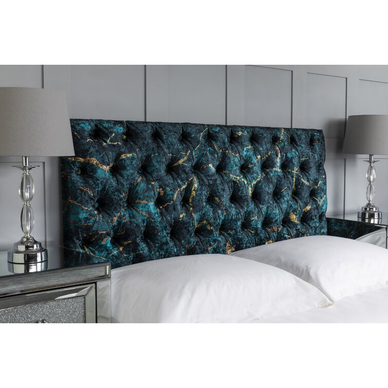 Teal on sale tufted headboard